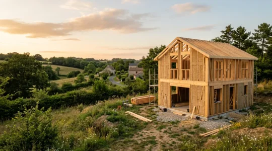 Construction de maison neuve moderne et écologique selon la réglementation environnementale RE2020