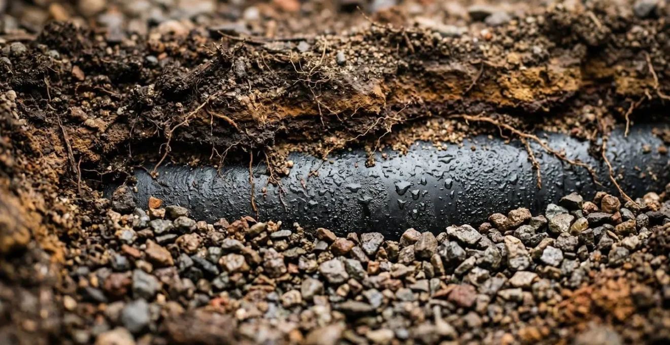 Vue en coupe d'une cuve enterrée avec système de filtration et pompe immergée