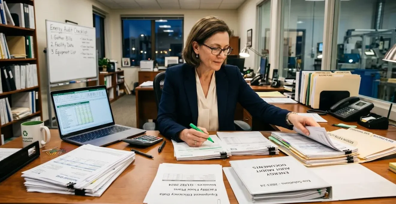 Propriétaire préparant ses documents et factures pour l'audit énergétique